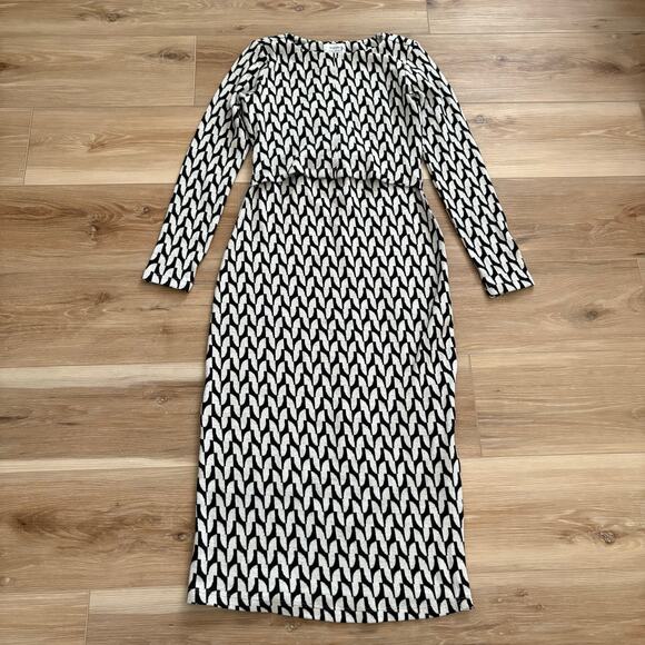Seraphine Nigella Geo Jacquard Knit Maternity & Nursing Dress 2 - Picture 1 of 10